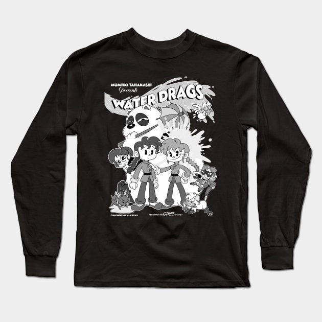 Ranma Water Drags 30s Retro anime Cartoon Long Sleeve T-Shirt by Juandamurai